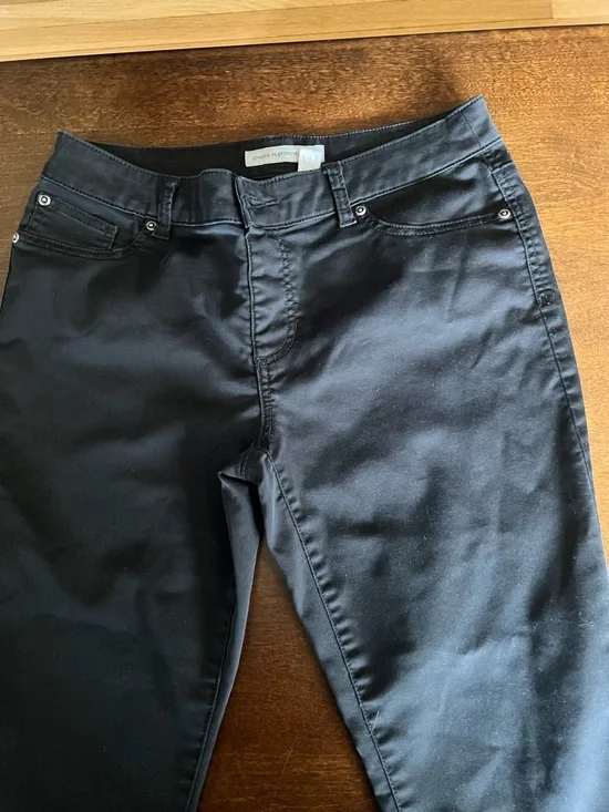 Chico's Platinum Denim Black Jeans Size 15 Regular - Picture 1 of 4